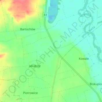 Carte topographique Baszków, altitude, relief