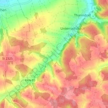 Carte topographique Minihof, altitude, relief