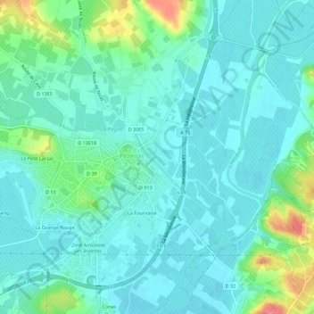 Carte topographique Calquières, altitude, relief