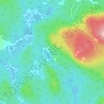 Carte topographique Blueberry Mountain, altitude, relief