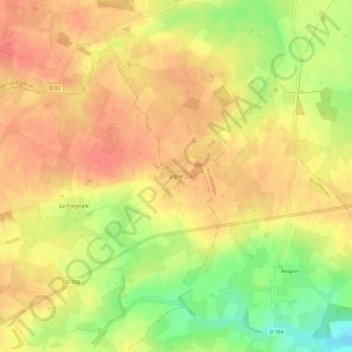 Carte topographique Ligné, altitude, relief