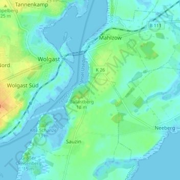 Carte topographique Holzhäuser, altitude, relief