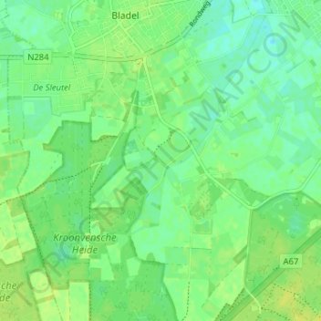 Carte topographique Ten Vorsel, altitude, relief