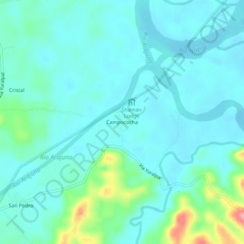 Carte topographique Campococha, altitude, relief