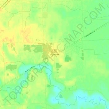 Carte topographique Snyderville, altitude, relief
