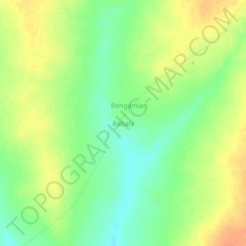 Carte topographique Bebala, altitude, relief