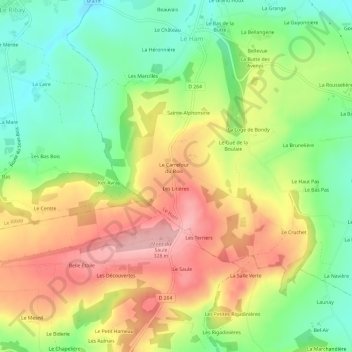 Carte topographique Saint-Louis, altitude, relief