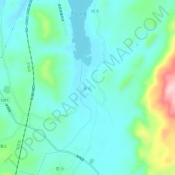 Carte topographique Dongtun, altitude, relief