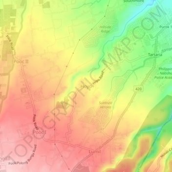 Carte topographique Hoyo, altitude, relief