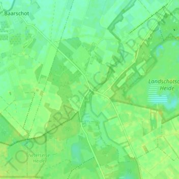 Carte topographique Westelbeers, altitude, relief