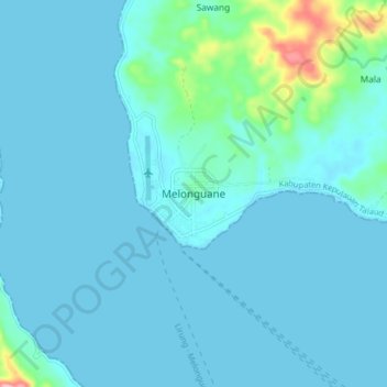 Carte topographique Melonguane, altitude, relief
