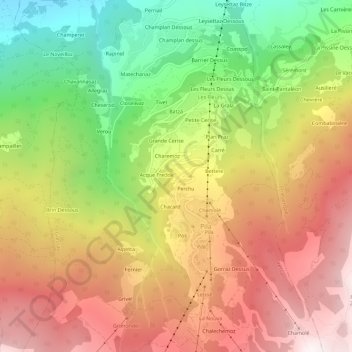 Carte topographique Modzo, altitude, relief