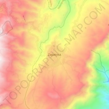 Carte topographique Zapatoca, altitude, relief