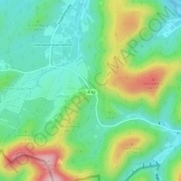 Carte topographique An der Schanze, altitude, relief