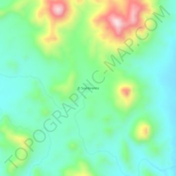 Carte topographique El Sombrerito, altitude, relief