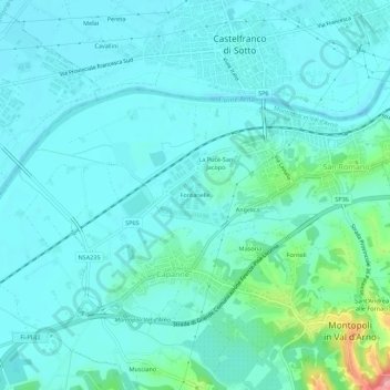 Carte topographique Fontanelle, altitude, relief