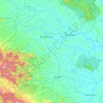 Carte topographique Pelepat, altitude, relief