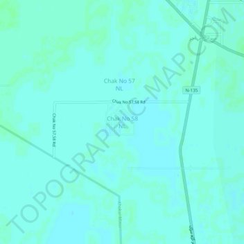 Carte topographique Chak No 58 NL, altitude, relief