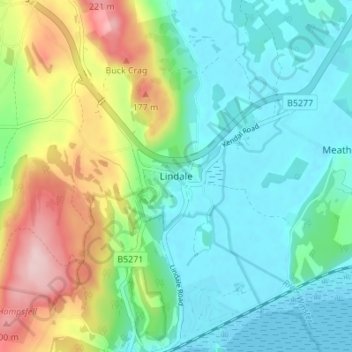 Carte topographique Lindale, altitude, relief