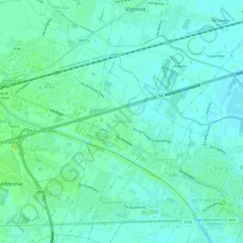 Carte topographique Perarolo, altitude, relief