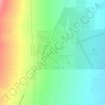 Carte topographique Crescent Valley, altitude, relief