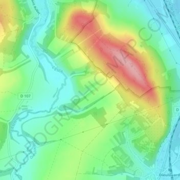 Carte topographique Vaux Nave, altitude, relief