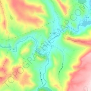 Carte topographique Aliaga, altitude, relief