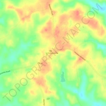 Carte topographique Honoraville, altitude, relief