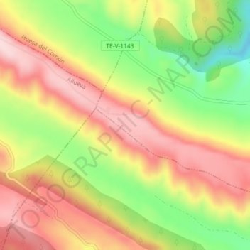 Carte topographique Cruz Santa, altitude, relief