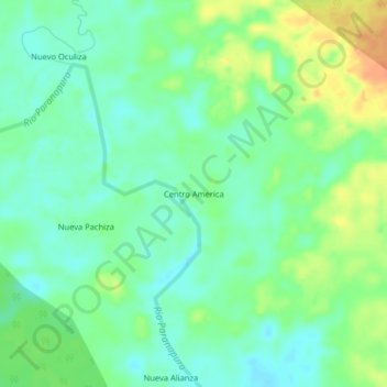 Carte topographique Centro America, altitude, relief