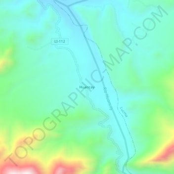 Carte topographique Huancay, altitude, relief