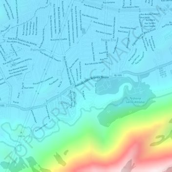 Carte topographique Serra do Mendanha, altitude, relief