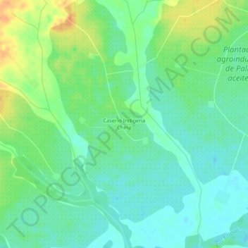 Carte topographique Caserío Indigena China, altitude, relief