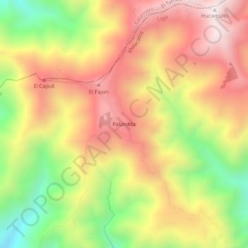 Carte topographique Palandita, altitude, relief