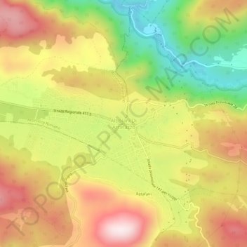 Carte topographique Altipiani Di Arcinazzo, altitude, relief