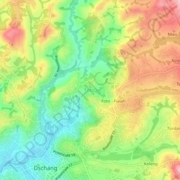 Carte topographique Foto', altitude, relief