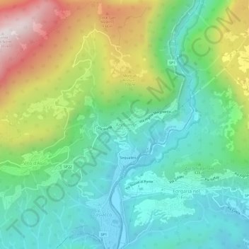 Carte topographique Anduins, altitude, relief