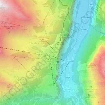 Carte topographique Mürren, altitude, relief