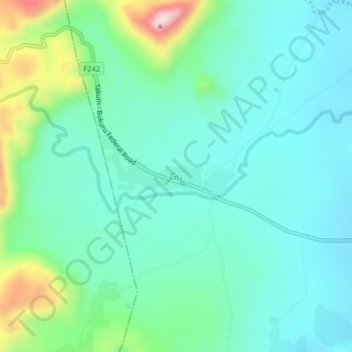Carte topographique Gu, altitude, relief