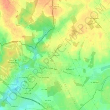 Carte topographique Villeneuve, altitude, relief