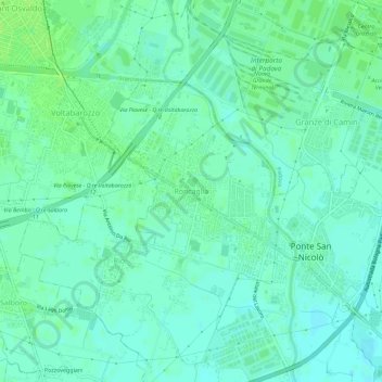 Carte topographique Roncaglia, altitude, relief