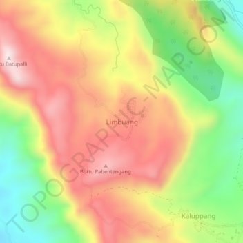 Carte topographique Limbuang, altitude, relief