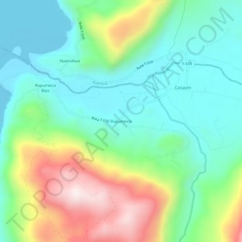 Carte topographique Rupumeica, altitude, relief