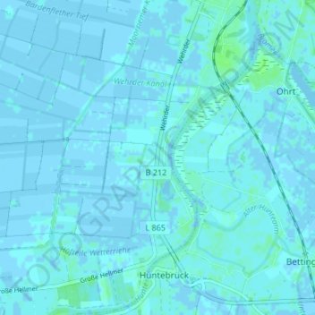 Carte topographique Wehrder, altitude, relief