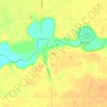 Carte topographique Cutler, altitude, relief