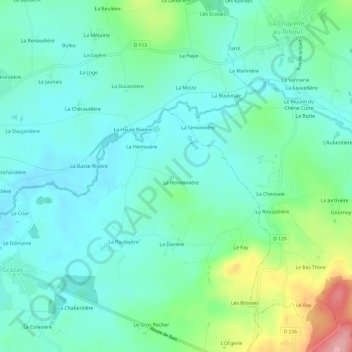 Carte topographique Larry, altitude, relief