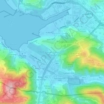 Carte topographique Stramare / Štramar, altitude, relief