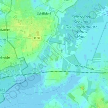 Carte topographique Friedheim, altitude, relief