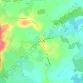 Carte topographique Beaurenard, altitude, relief
