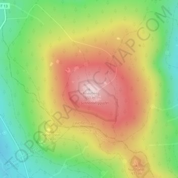 Carte topographique Schneeberg, altitude, relief